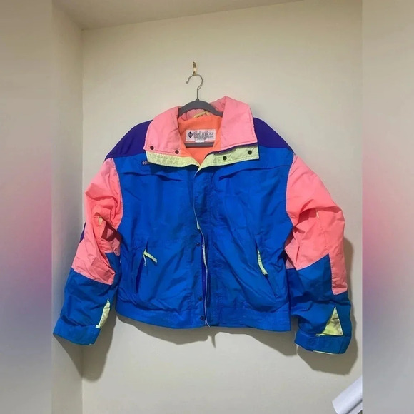 Columbia Jackets & Blazers - Vintage Color-Block Rainbow 80’s Columbia Radial  Sleeve Ski Snow Jacket no size